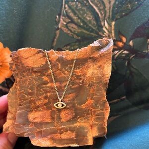 Gold Evil Eye Pendant Necklace - Elegant Women's Jewelry